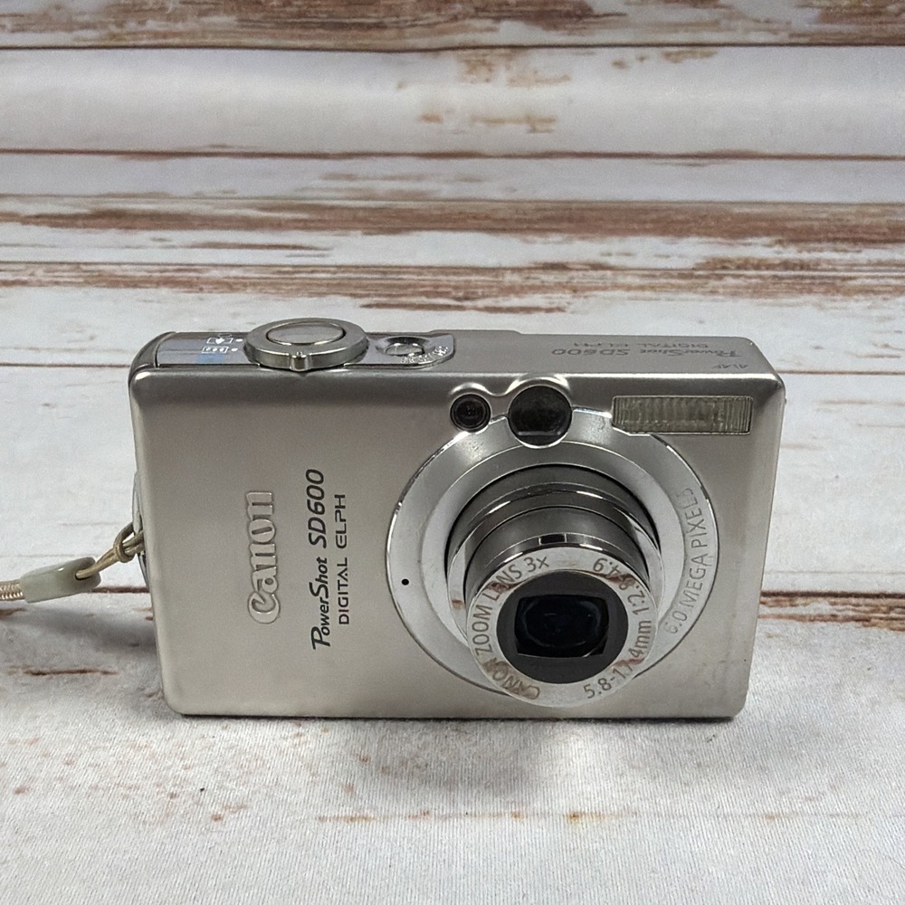 Canon PowerShot SD600 Digital ELPH 6.0 MP Camera Silver 3x Zoom Tested Y2K